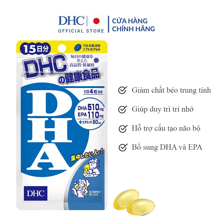 Thực Phẩm Bảo Vệ Sức Khỏe DHC Viên Uống Bổ Não DHA 15 Ngày