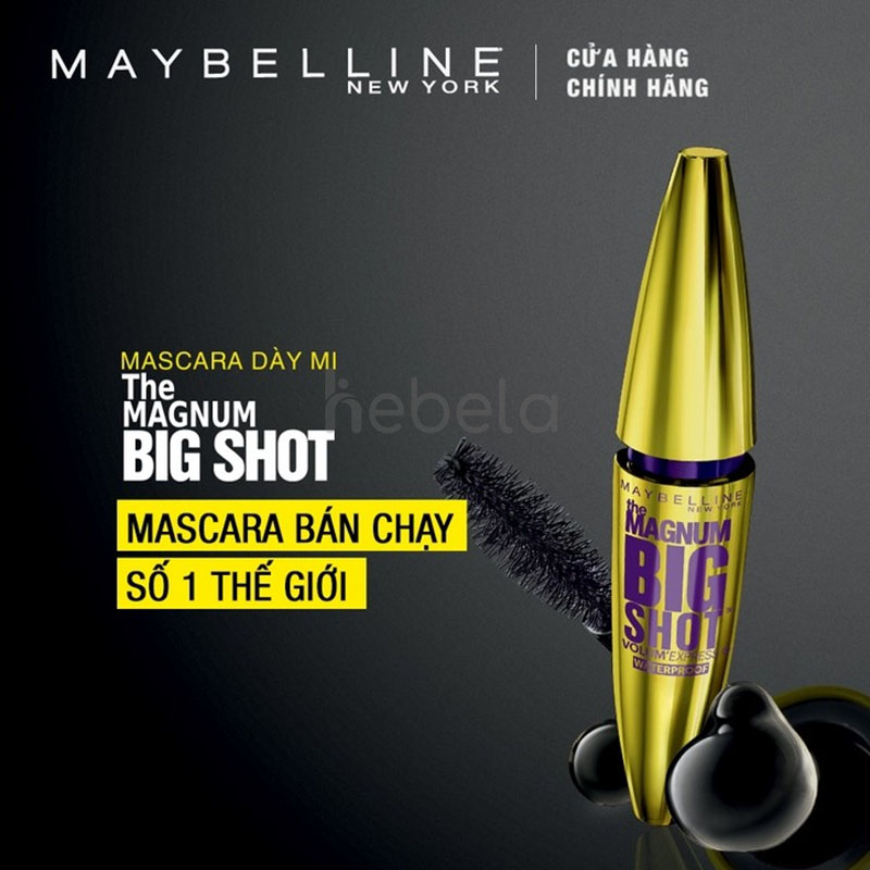Mascara Maybelline The Magnum Big Shot Volum' Express Waterproof Làm Dày Mi Cực Đại Không Lem Không Trôi 10ml