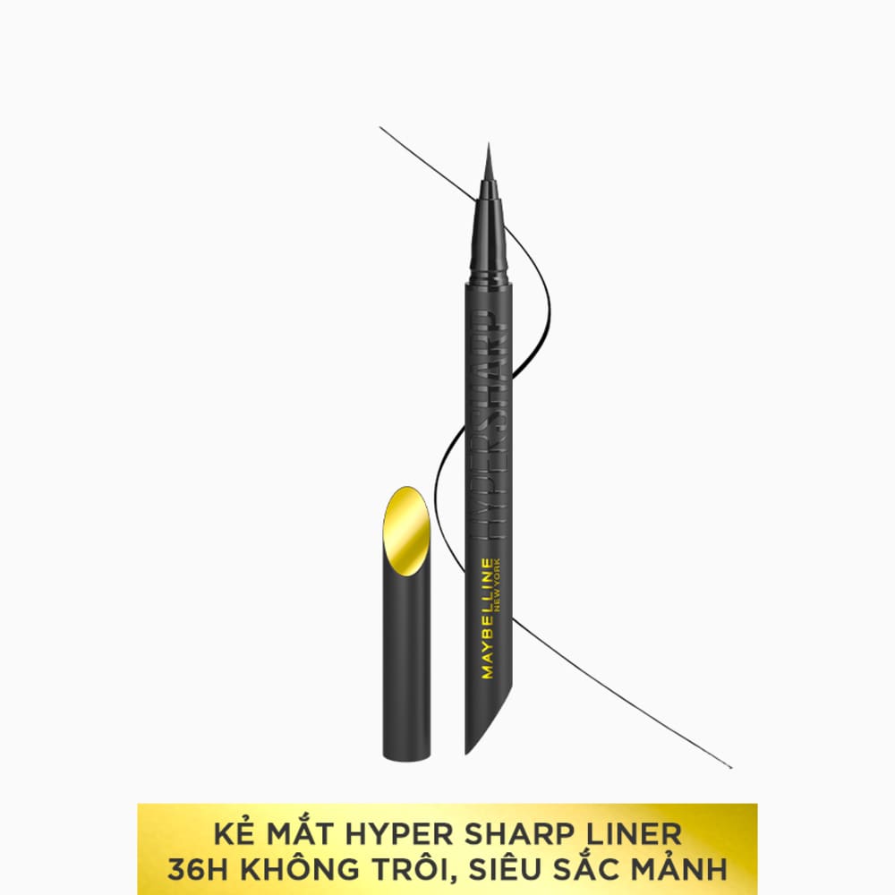 Bút Kẻ Mắt Nước Maybelline Sắc Mảnh BK1 Đen Sắc Sảo 0.4g MBL KE MAT HYPER SHARP LASER - DEN