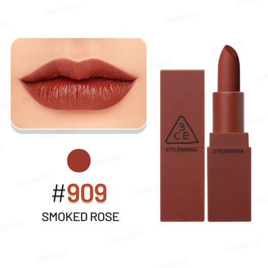 Son Thỏi Lì 3CE Màu Đỏ Nâu Mood Recipe Matte Lip Color - 909 Smoked Rose 3.5g