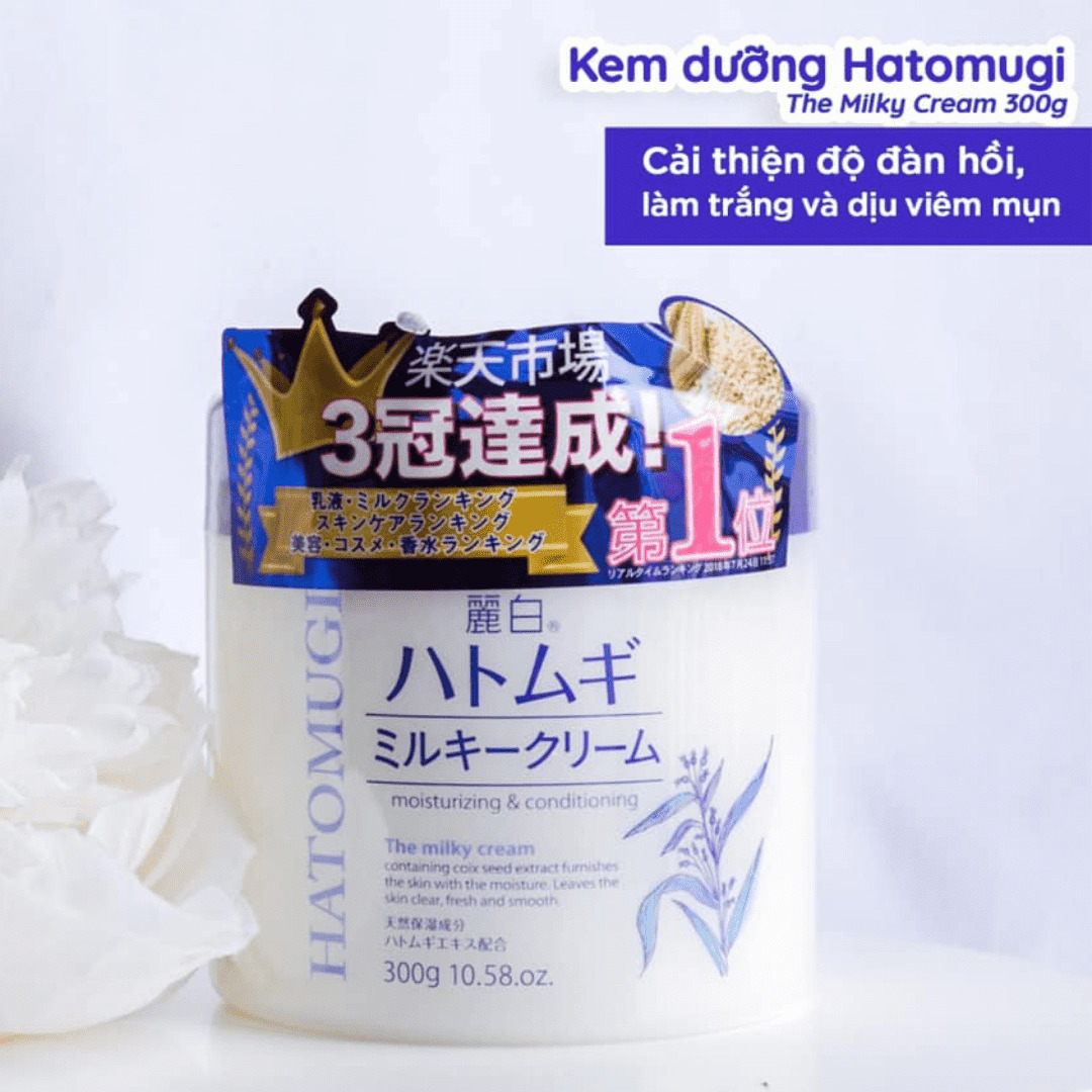 Kem Dưỡng Ẩm Ý Dĩ Làm Sáng Da Reihaku Hatomugi Milky Cream
