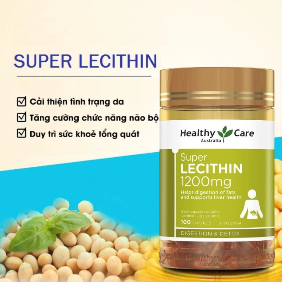 Viên Uống Mầm Đậu Nành Điều hòa Nội Tiết, Giúp Làm Đẹp Da Healthy Care Super Lecithin 1200MG 