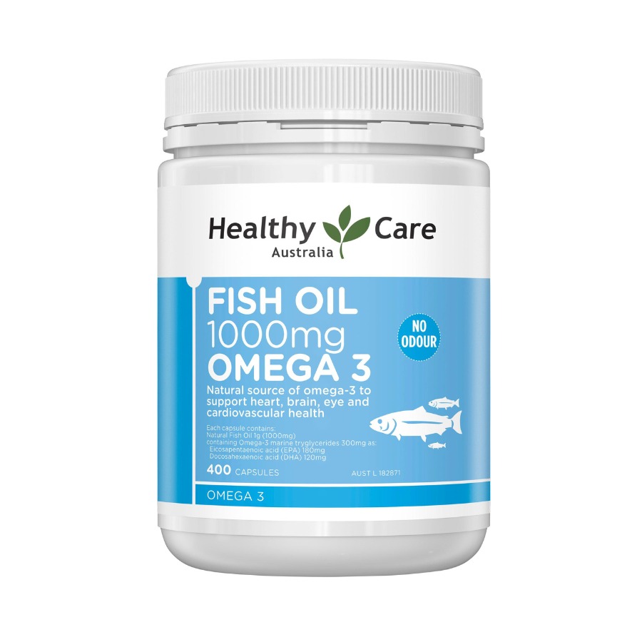Viên uống Dầu Cá Healthy Care bổ sung Omega 3 Fish Oil 1000mg 400 viên 