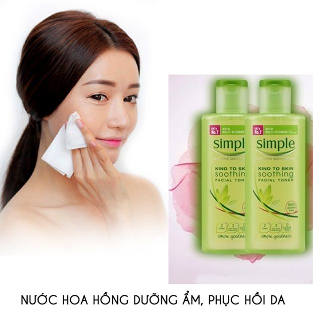 Nước Hoa Hồng Simple Soothing Facial Toner Dành Cho Da Nhạy Cảm 200ml