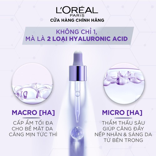Serum Dưỡng da trắng mịn L'oreal Revitalift 1.5% Hyaluronic Acid Serum 30ml