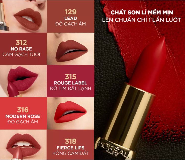 Son Thỏi lì mịn môi L'oreal Color Riche Matte 312 3.7g