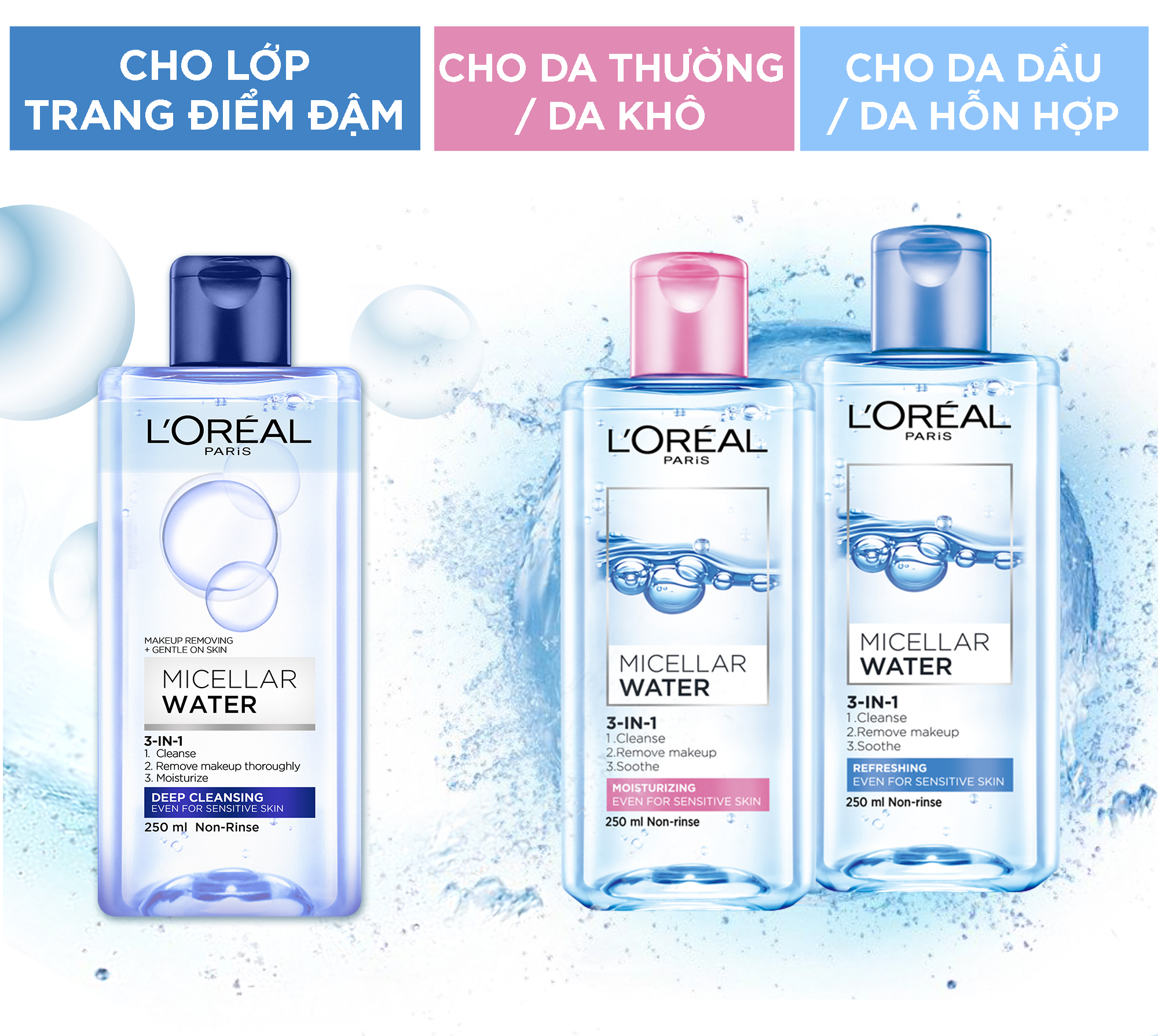 Nước Tẩy Trang L'oreal Micellar Water Refreshing Even For Sensitive Skin 95ml