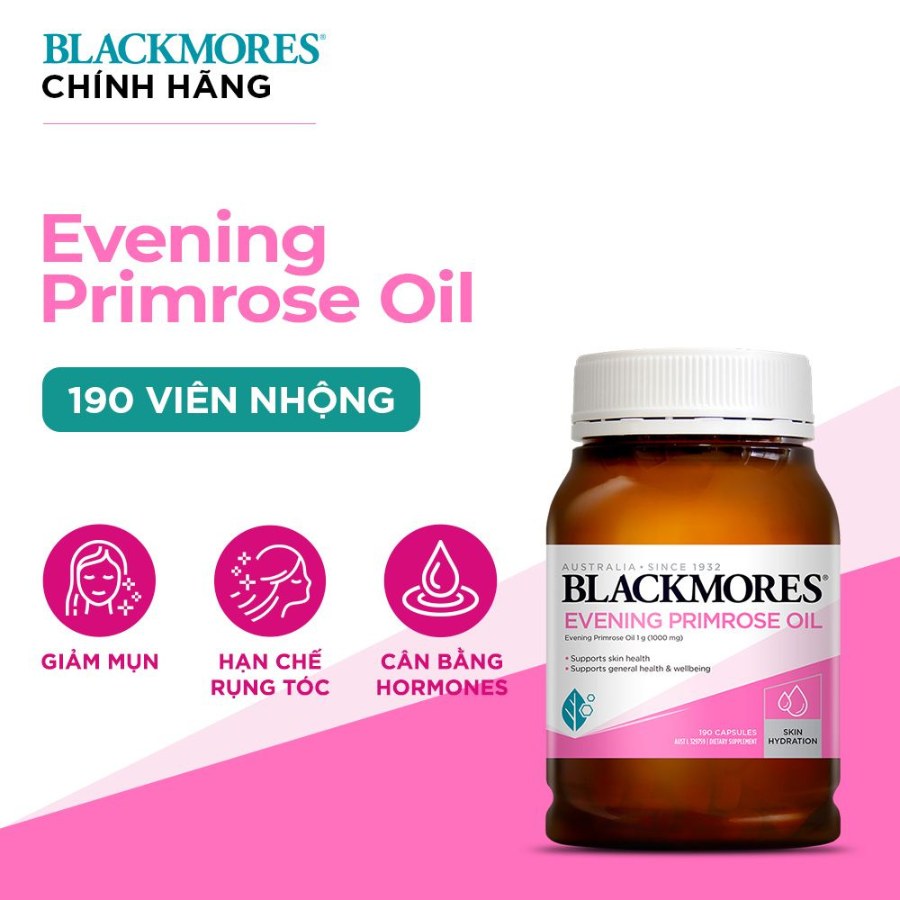 Viên Uống Tinh Dầu Hoa Anh Thảo Cân Bằng Nội Tiết Tố Blackmores Evening Primrose Oil Australia 190 Viên 