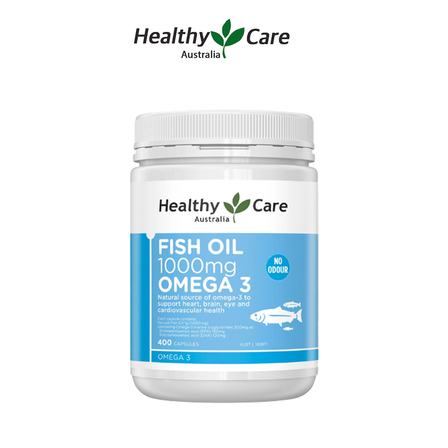 Viên uống Dầu Cá Healthy Care bổ sung Omega 3 Fish Oil 1000mg 400 viên 