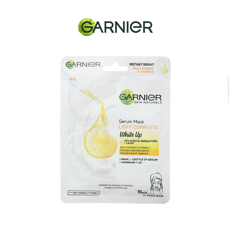 Mặt Nạ Garnier Tinh Chất Sữa Tươi & Vitamin C Sáng Da 28g Light Complete Bright Up Serum Mask - Milky Essence & Vitamin C