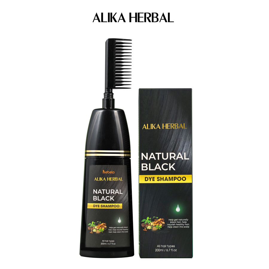 Dầu gội phủ bạc màu đen Alika Natural Black Hair Dye Shampoo