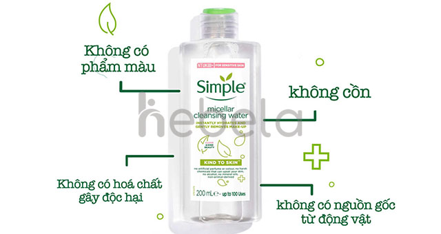 Tẩy trang Simple  Kind To Skin Micellar Cleansing Water có tốt không?