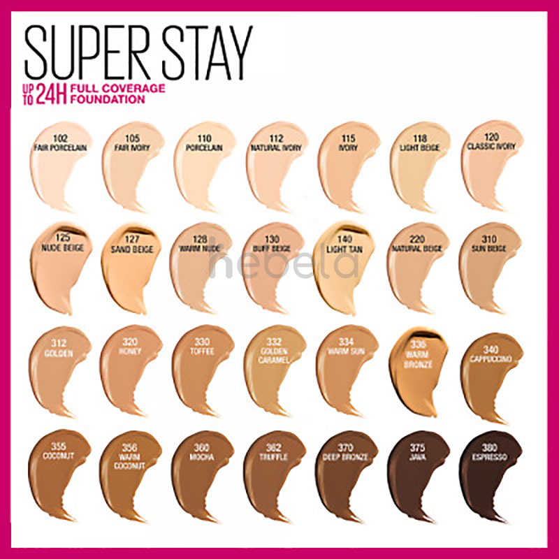 tone màu của maybelline superstay 120