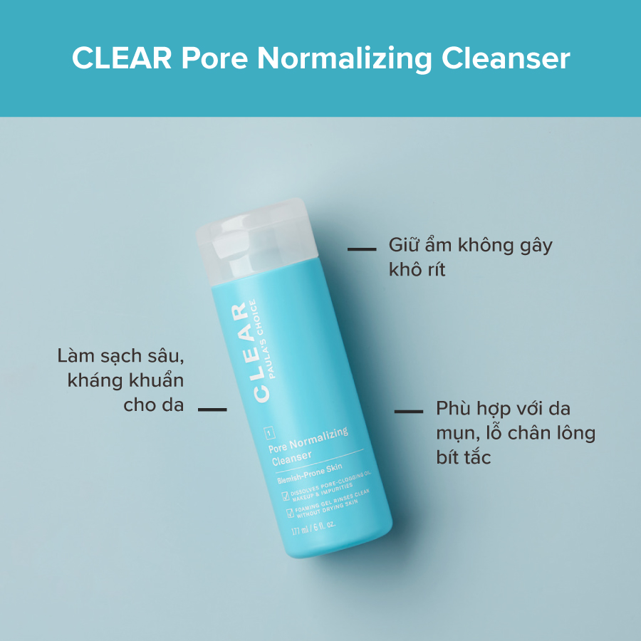 Sữa Rửa Mặt Paula's Choice Clear Pore Normalizing Cleanser - Full Size 177 ml
