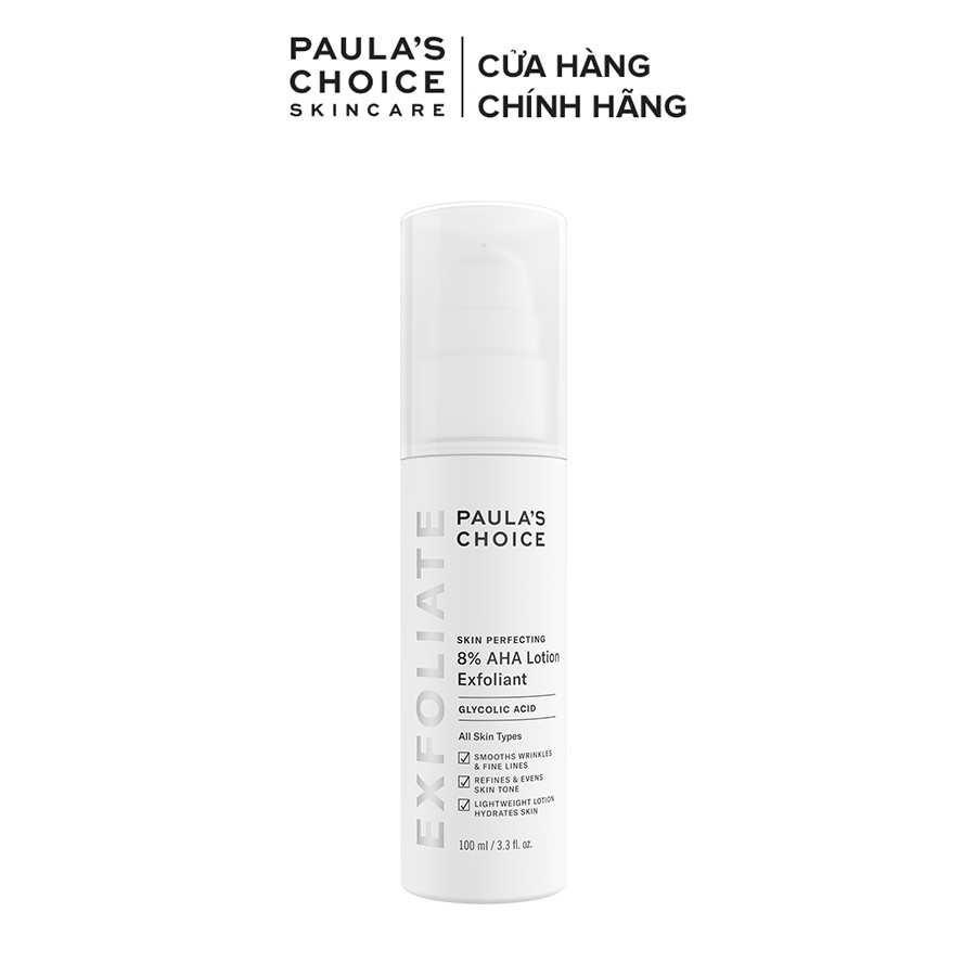 Kem Loại Bỏ Tế Bào Chết Làm Mềm Mịn Da Paula’s Choice Skin Perfecting 8% AHA Lotion Exfoliant 100ml