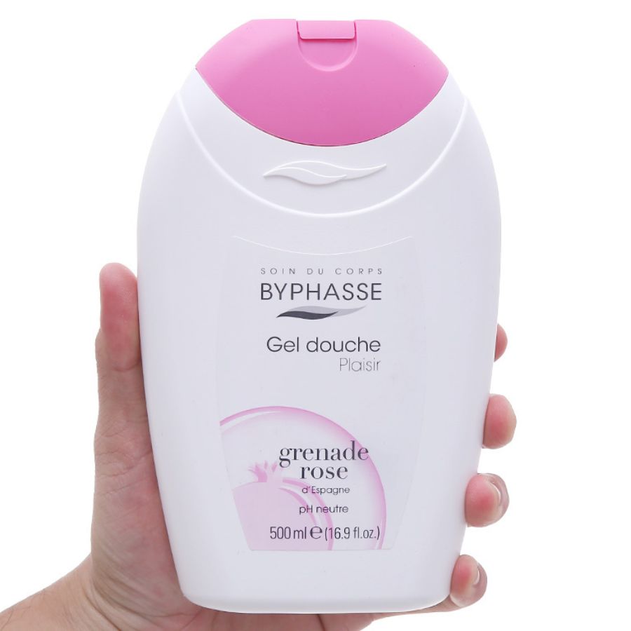 Sữa Tắm Byphasse Dưỡng Da Chiết Xuất Hồng Lựu 500ml Plaisir Shower Gel Pink Pomegranate