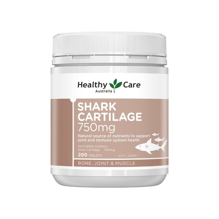 Viên Uống Hỗ Trợ Xương Khớp Healthy Care Shark Cartilage 750mg 200 viên