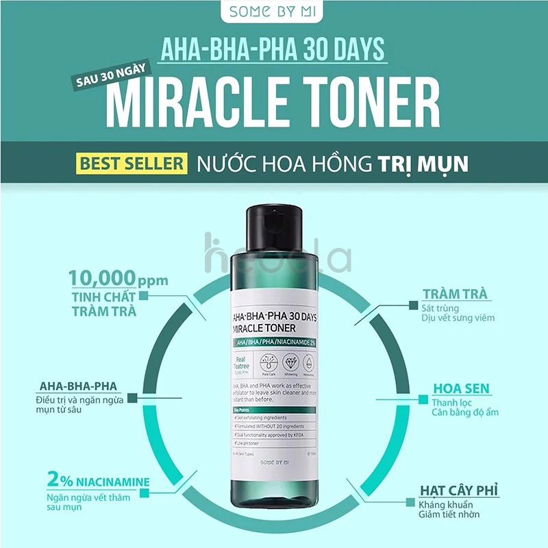 Nước Hoa Hồng Chăm Sóc Da Trứng Cá Some By Mi AHA-BHA-PHA 30 Days Miracle Toner 150ml
