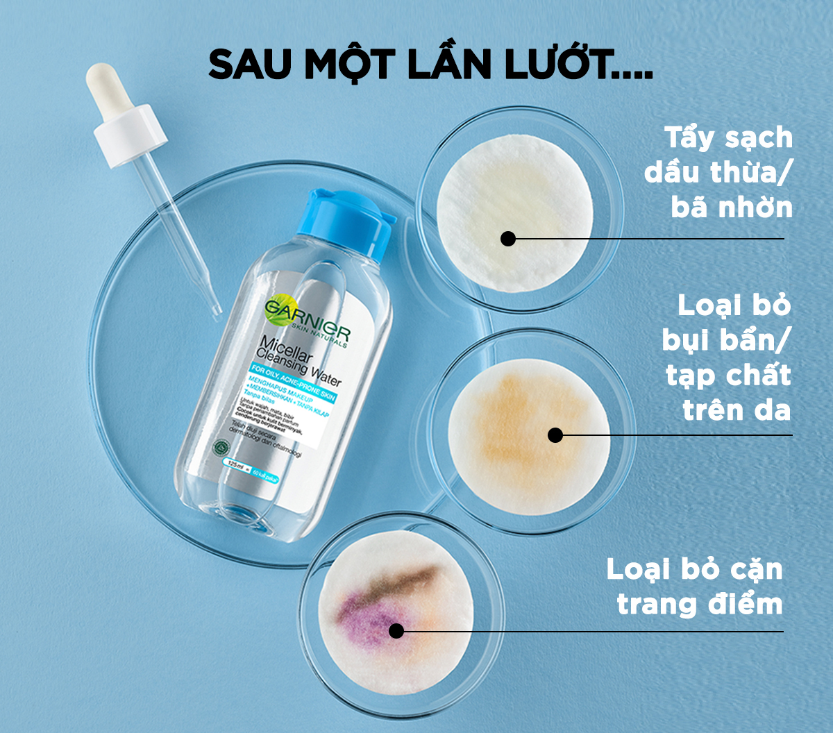 Nước Tẩy Trang Garnier Dành Cho Da Dầu Và Mụn 125ml Micellar Cleansing Water For Oily & Acne-Prone Skin