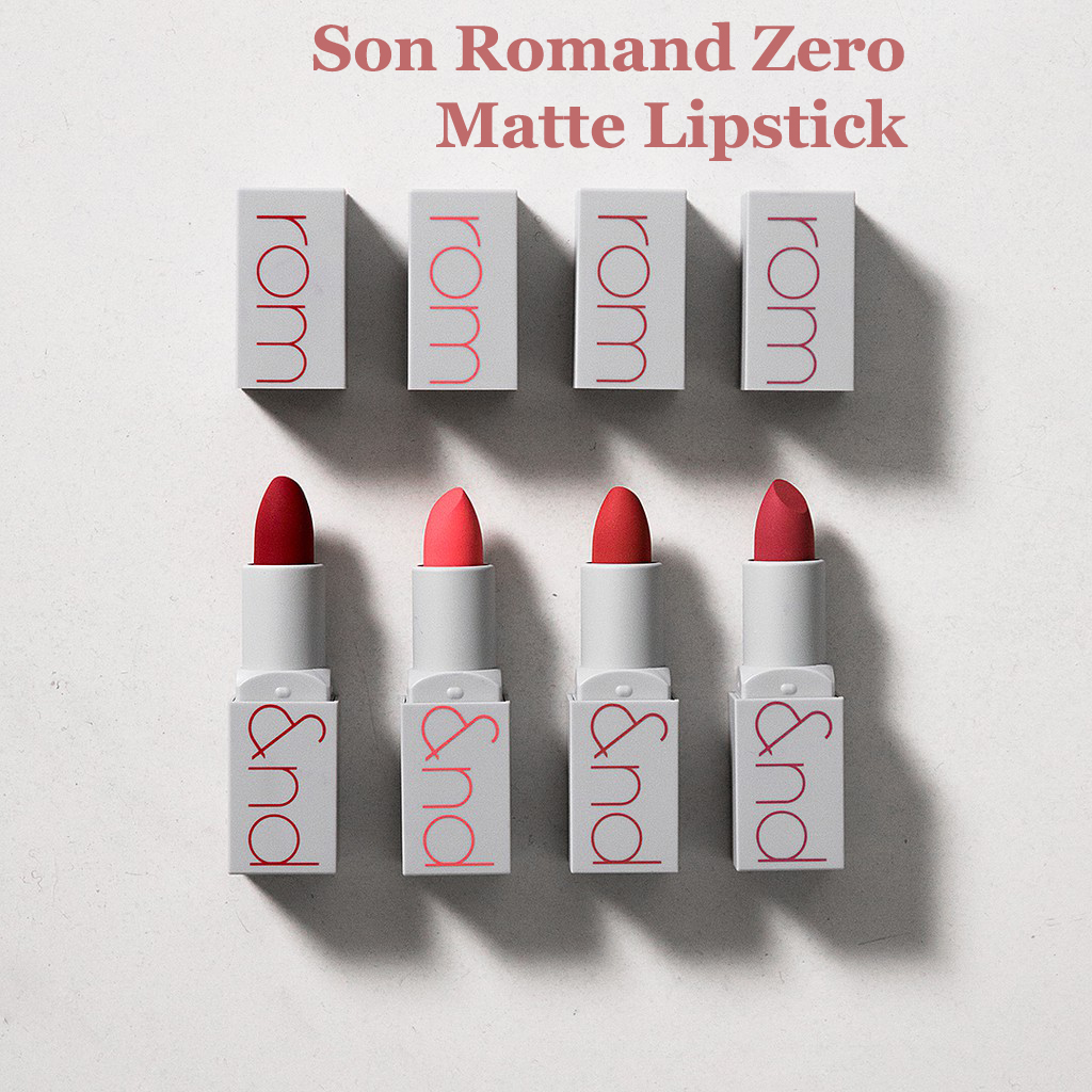 Son Thỏi Lì Màu Đỏ Thuần Romand Zero Matte Lipstick 17 Red Heat 3g