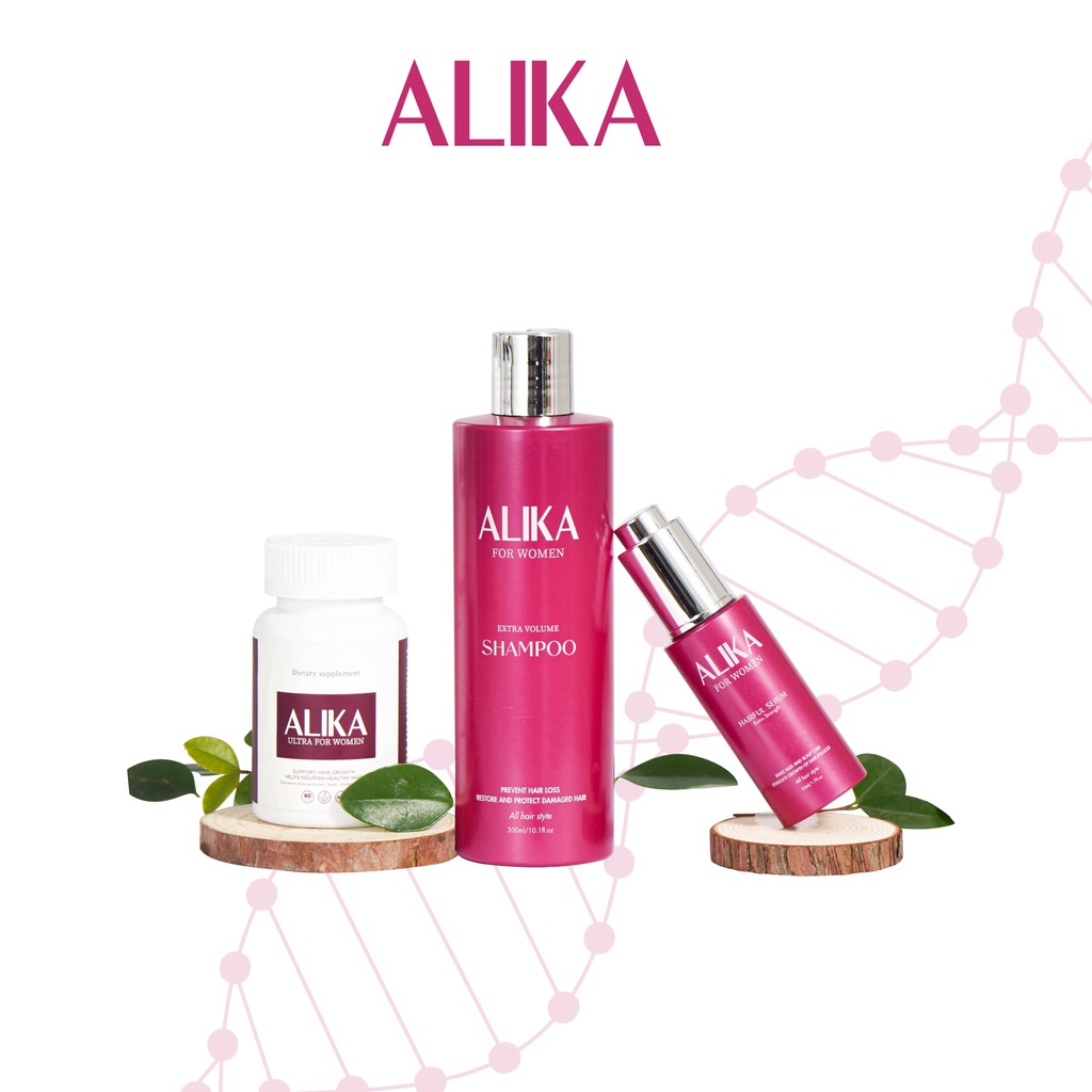Combo Alika for women: Dầu gội, Dầu xả, Tinh chất dưỡng tóc