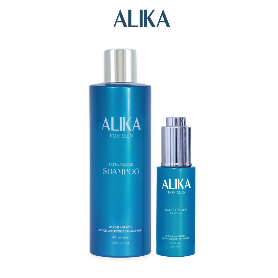Combo Alika for men: Dầu gội, Tinh chất dưỡng tóc