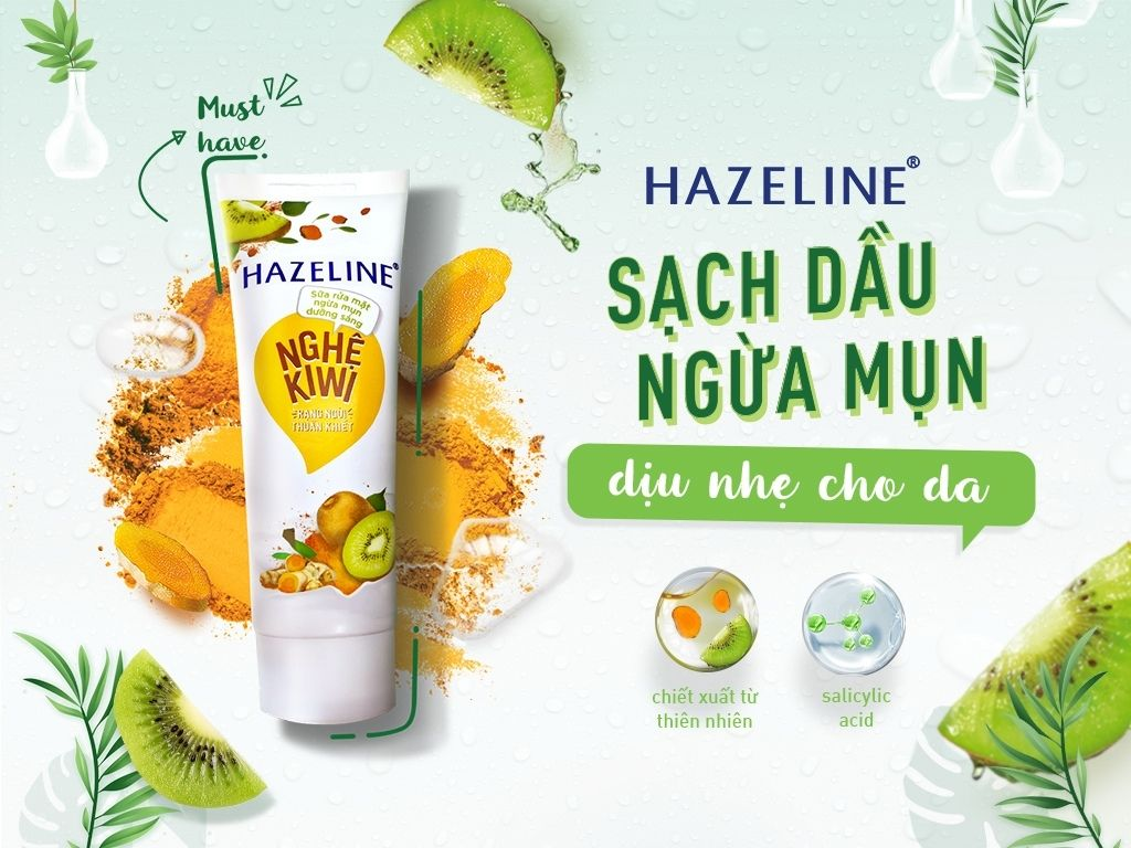 sữa rửa mặt hazeline nghệ kiwi chính hãng giá bao nhiêu