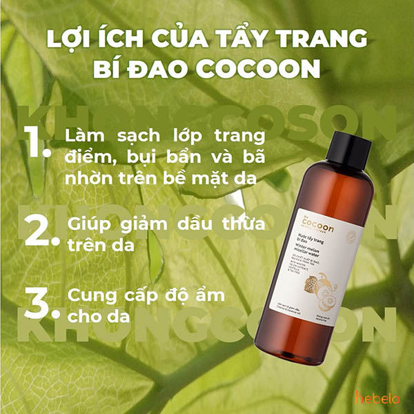 Tẩy trang bí đao Cocoon mang đến nhiều lợi ích cho người sử dụng