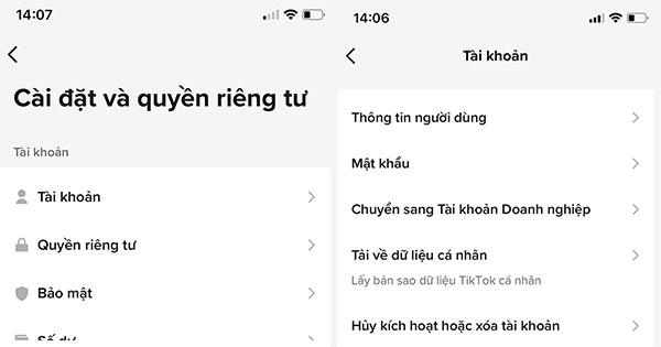 cách sét tài khoản tiktok