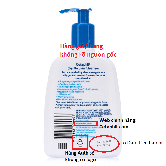 Sữa rửa mặt Cetaphil hàng giả 2