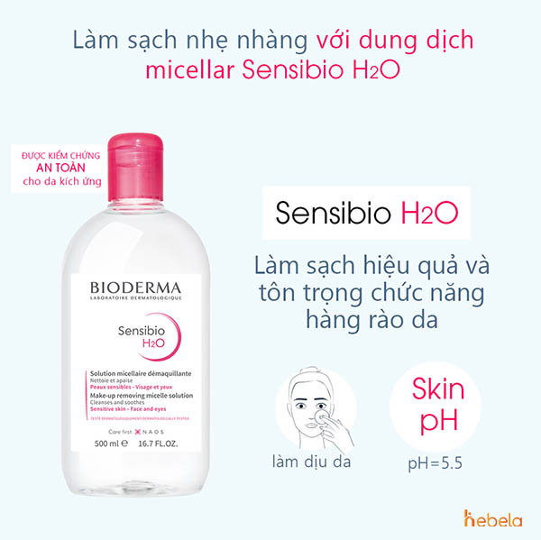 Công dụng nước tẩy trang Bioderma Sensibio H2O