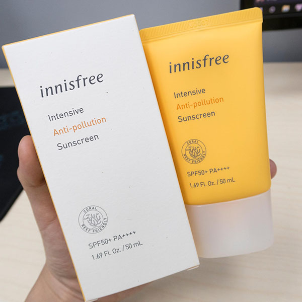 Bao bì mặt trước của kem chống nắng Innisfree Anti Pollution