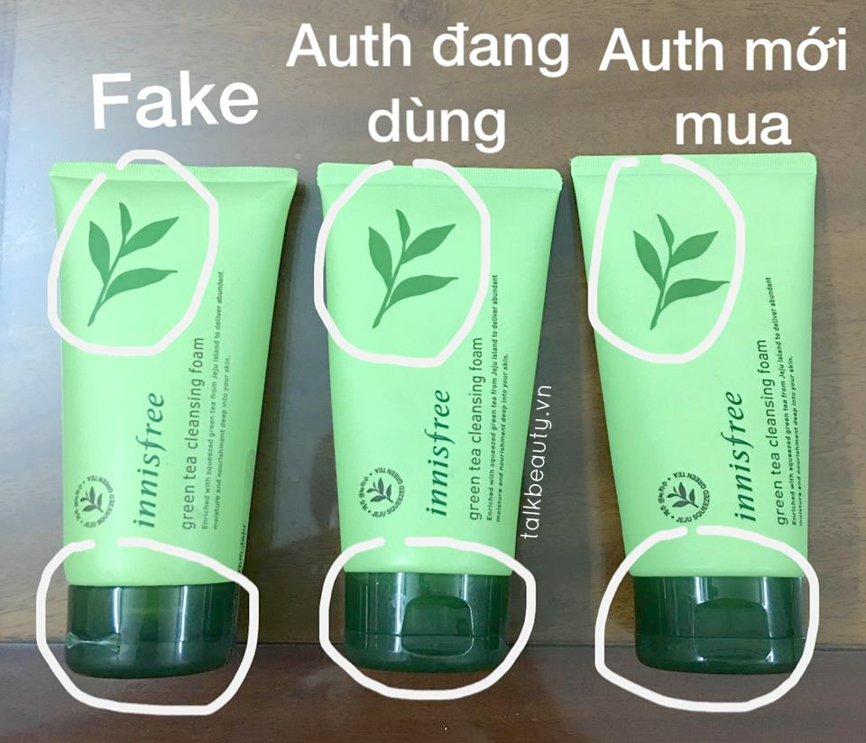 sữa rửa mặt Innisfree trà xanh giả 5