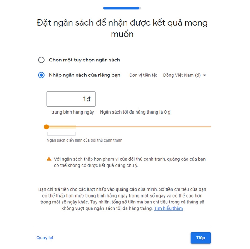 Google AdWords bước 8