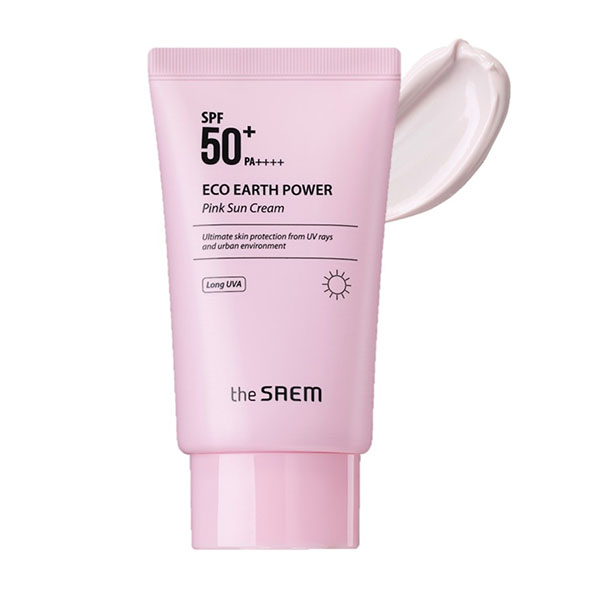 Kem chống nắng vật lý màu hồng The SAEM Eco Earth Power Pink 