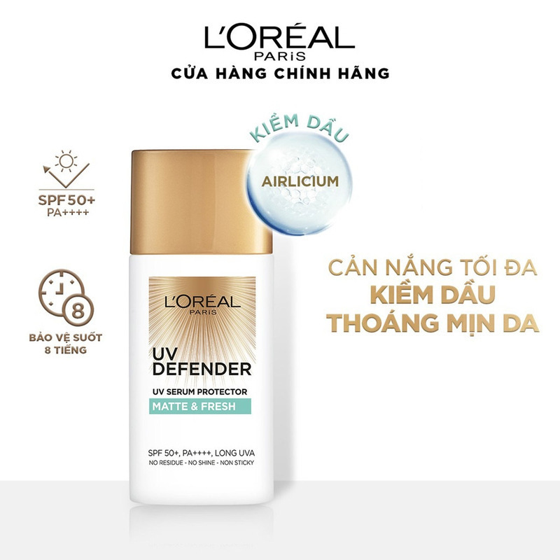 Kem chống nắng L'Oreal UV Defender Matte and Fresh cho da dầu