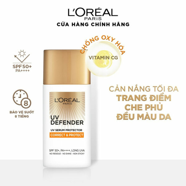 Quảng cáo của hãng về công dụng kem chống nắng L'Oréal UV Defender Correct & Protect