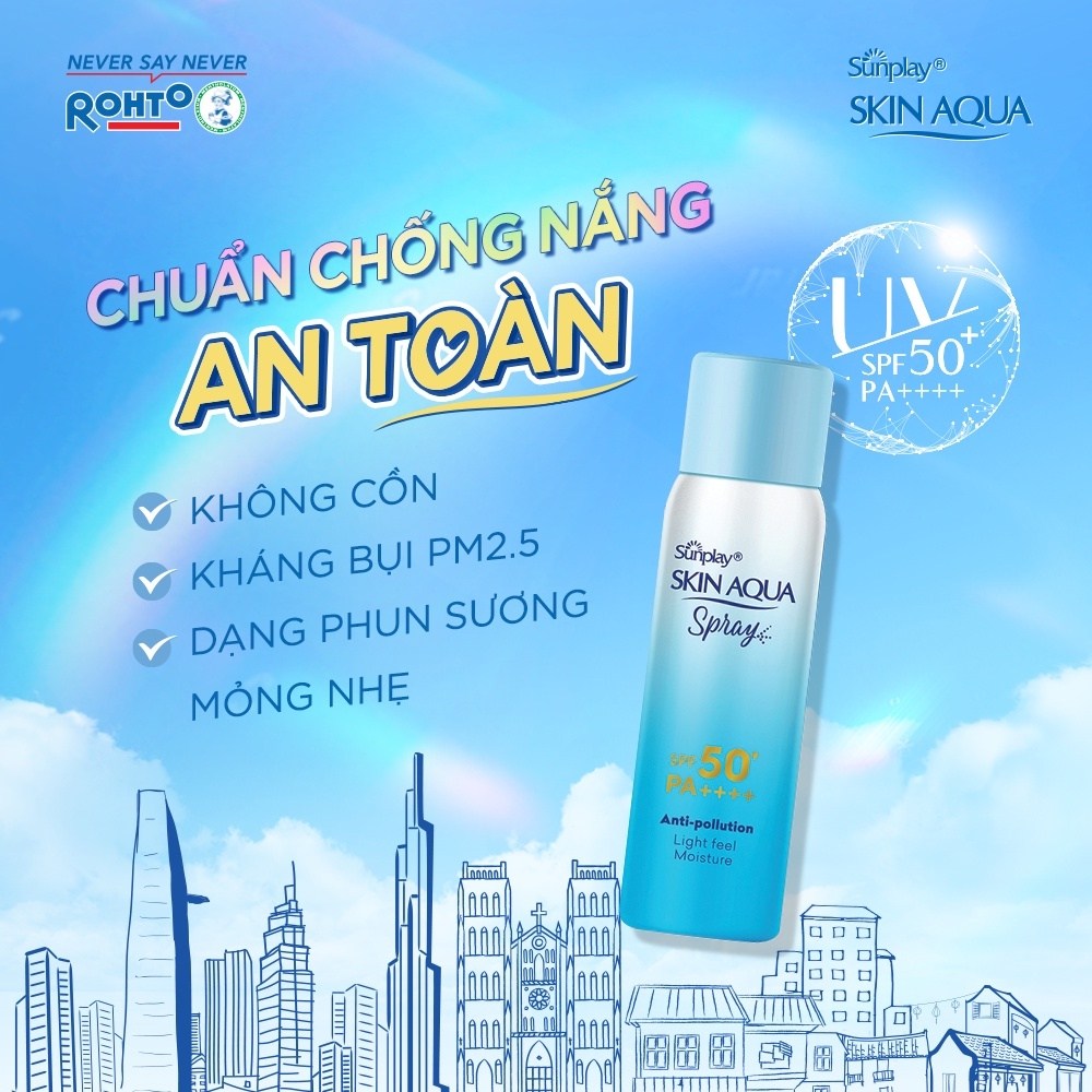 xịt chống nắng skin aqua kháng bụi