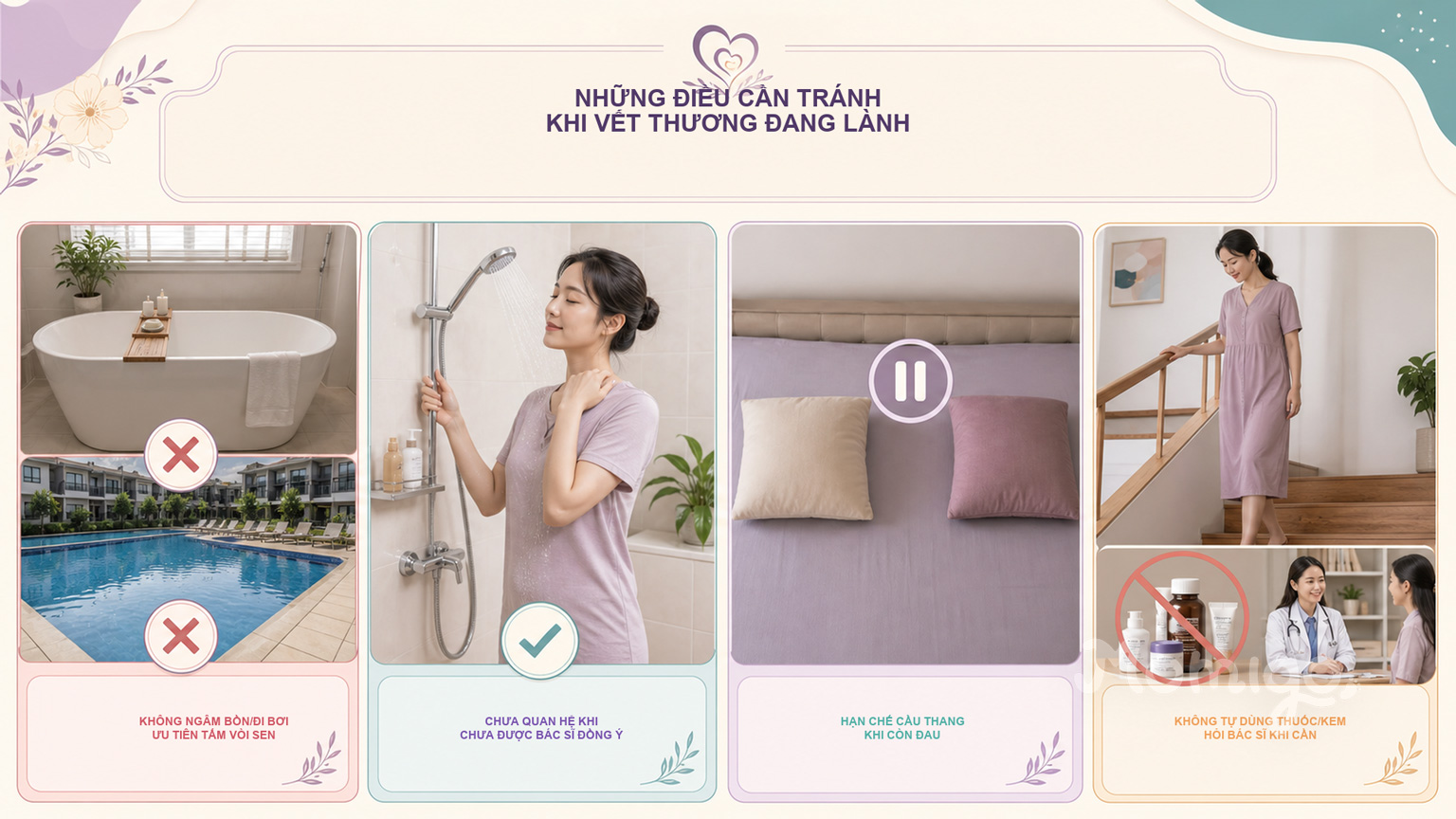 Những điều nên tránh trong thời gian vết thương đang lành