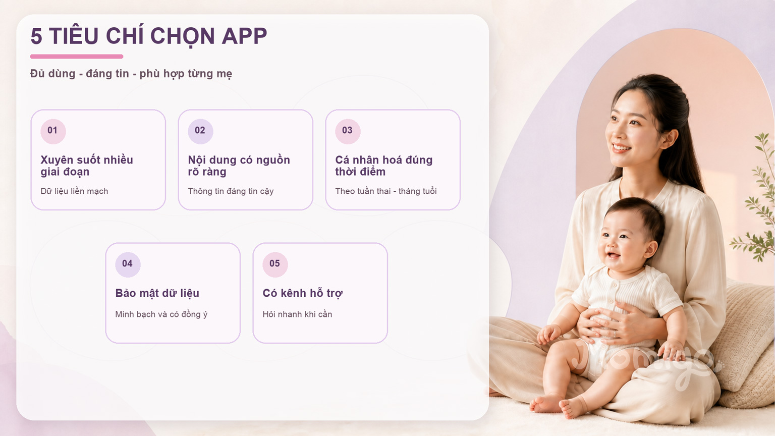 Năm tiêu chí cần kiểm tra khi chọn app mẹ và bé