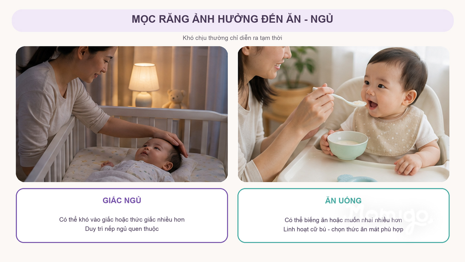 Mọc răng ảnh hưởng đến ăn uống và giấc ngủ