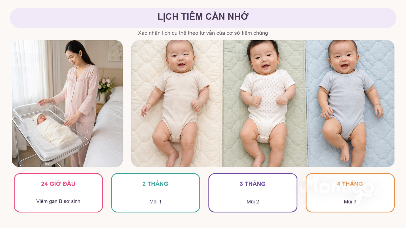 Lịch tiêm cần nhớ từ sơ sinh đến tháng thứ 4