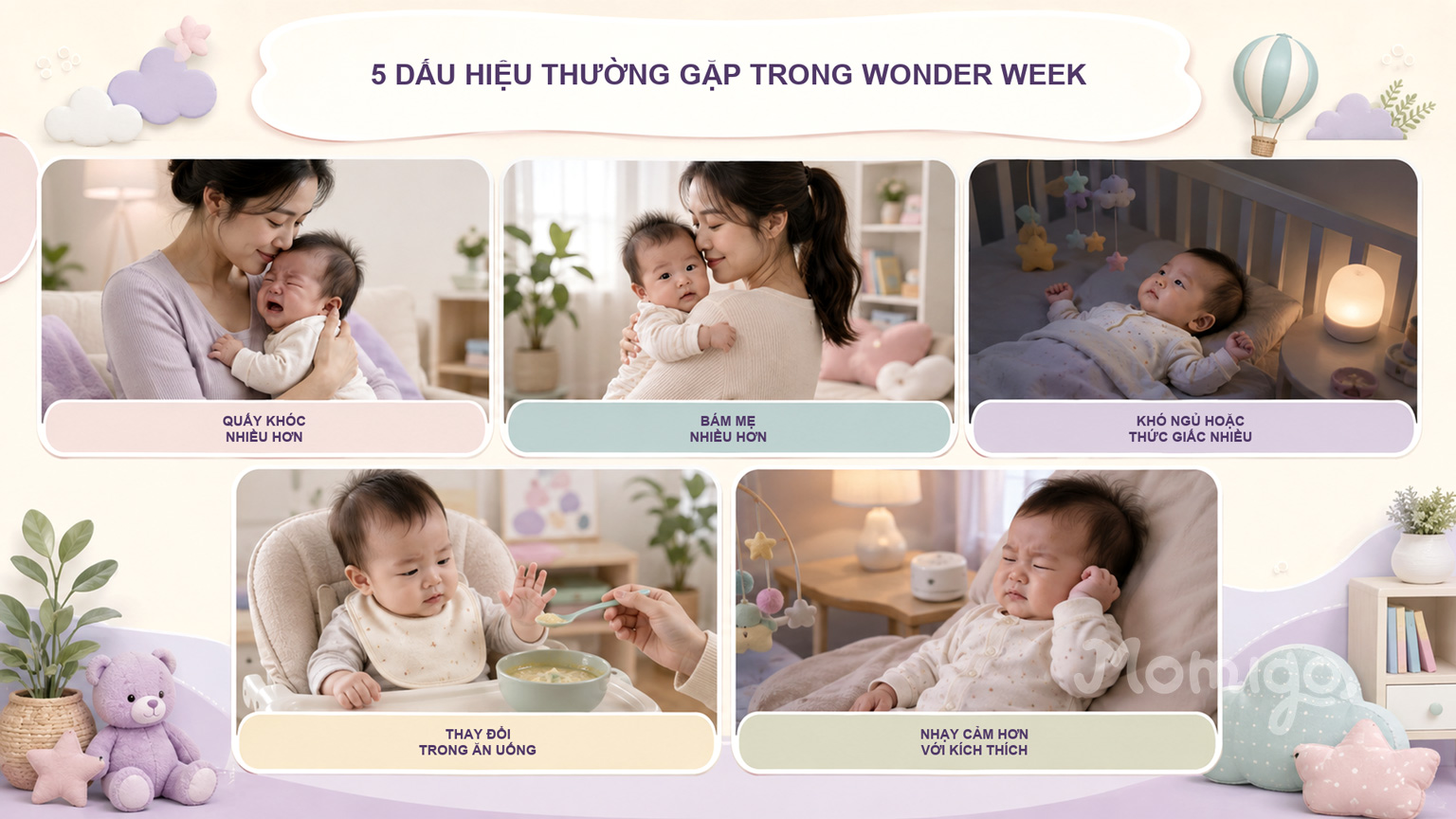 Những thay đổi thường gặp khi bé bước vào một giai đoạn Wonder Week