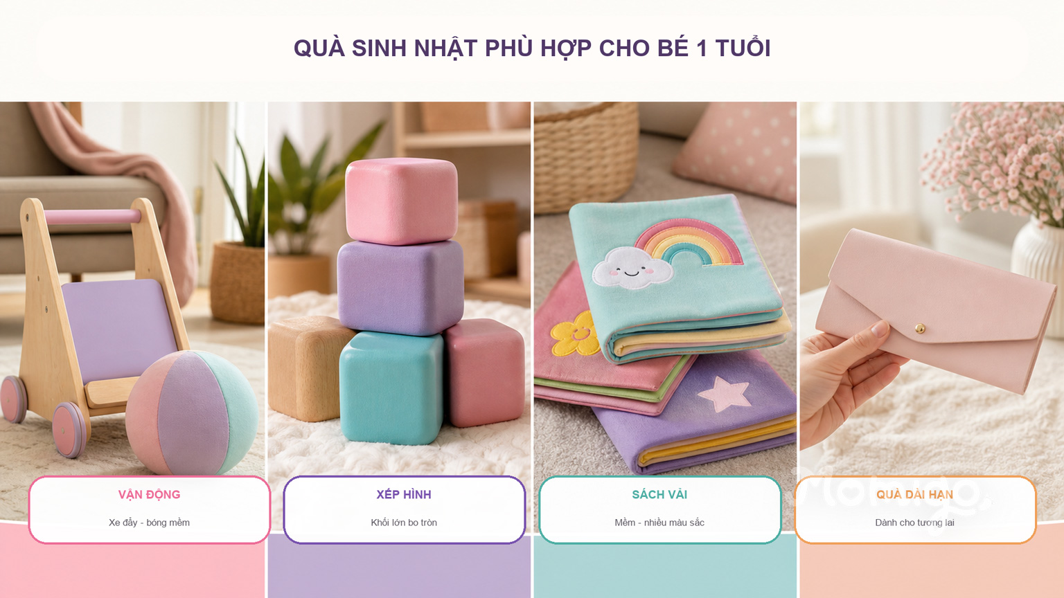 Những nhóm quà phù hợp và an toàn cho bé 1 tuổi