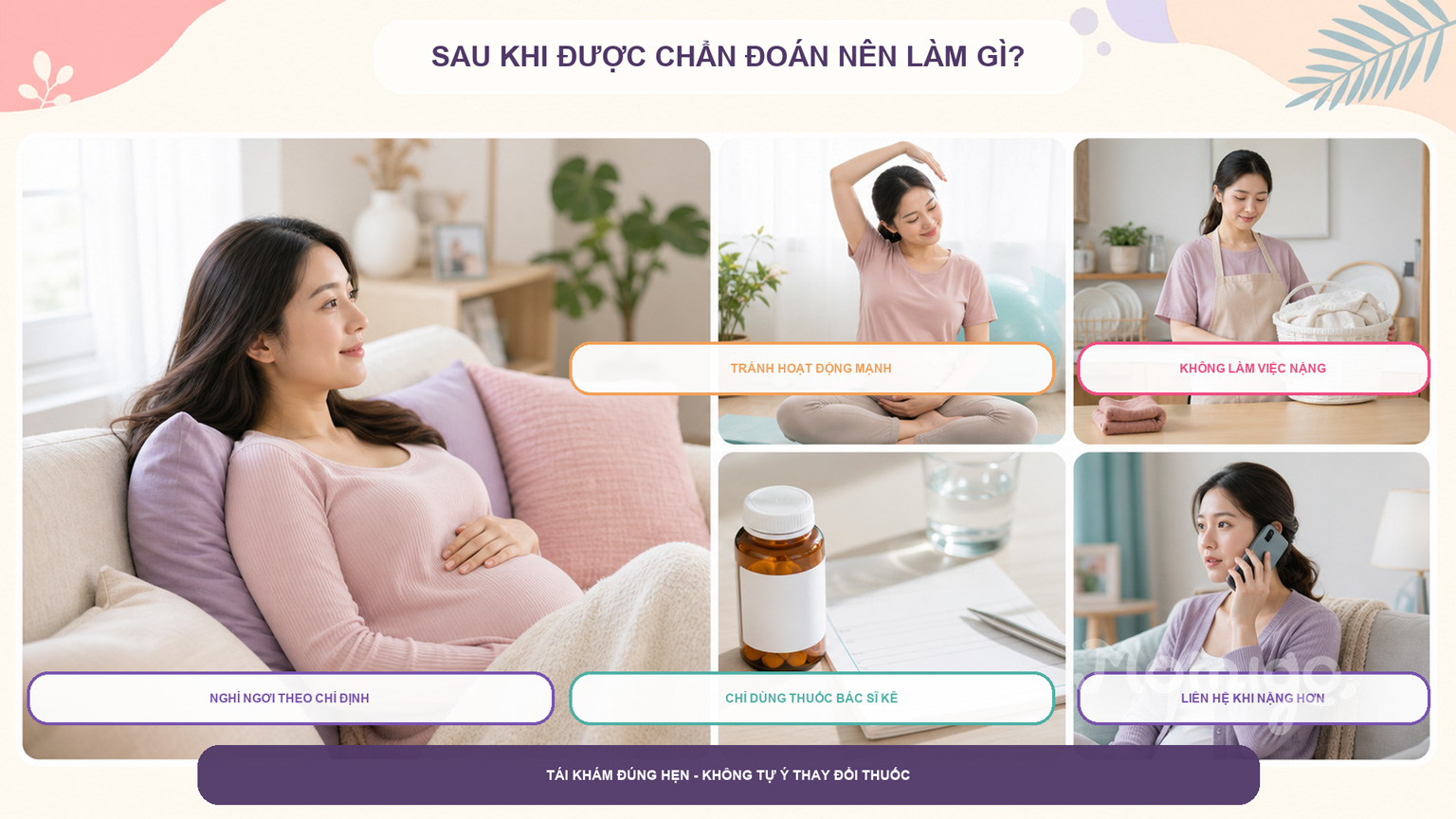 Các nguyên tắc theo dõi sau khi được chẩn đoán dọa sảy thai