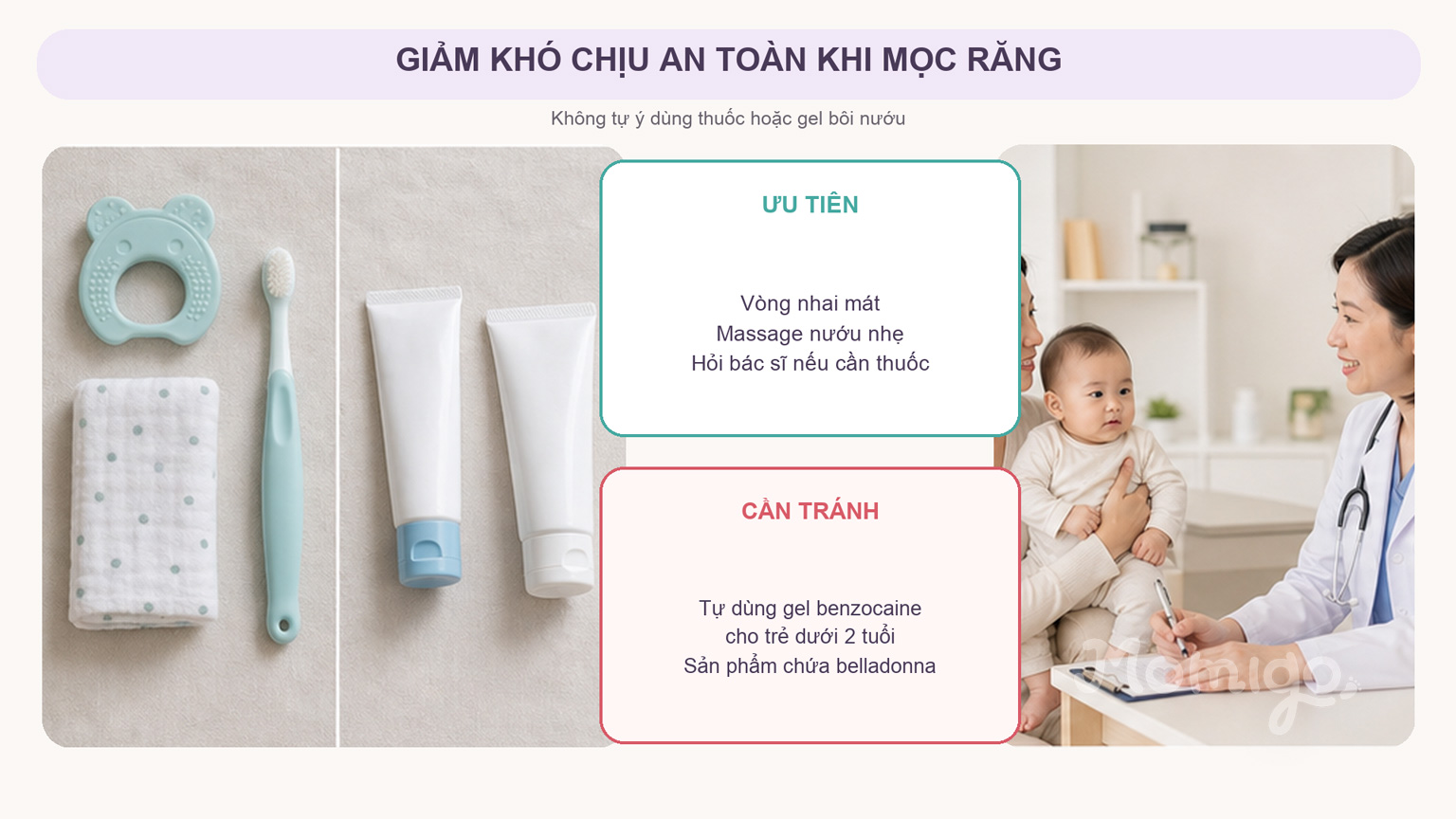Giảm khó chịu an toàn khi bé mọc răng