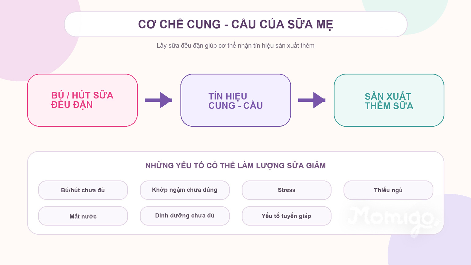 Cơ chế cung - cầu và những yếu tố có thể ảnh hưởng đến lượng sữa