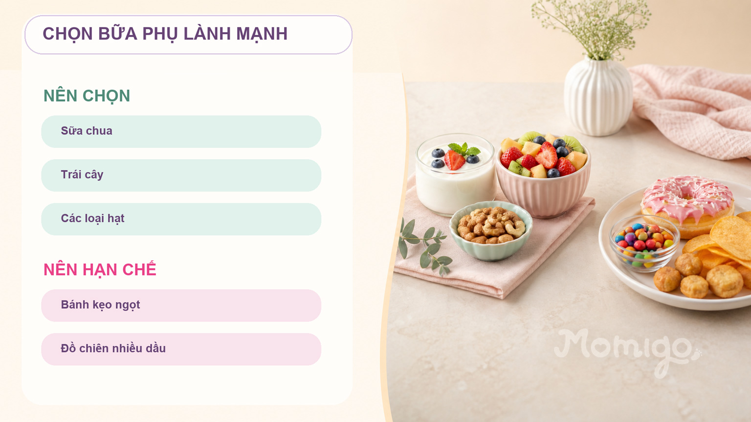 Gợi ý lựa chọn bữa phụ lành mạnh cho mẹ bầu