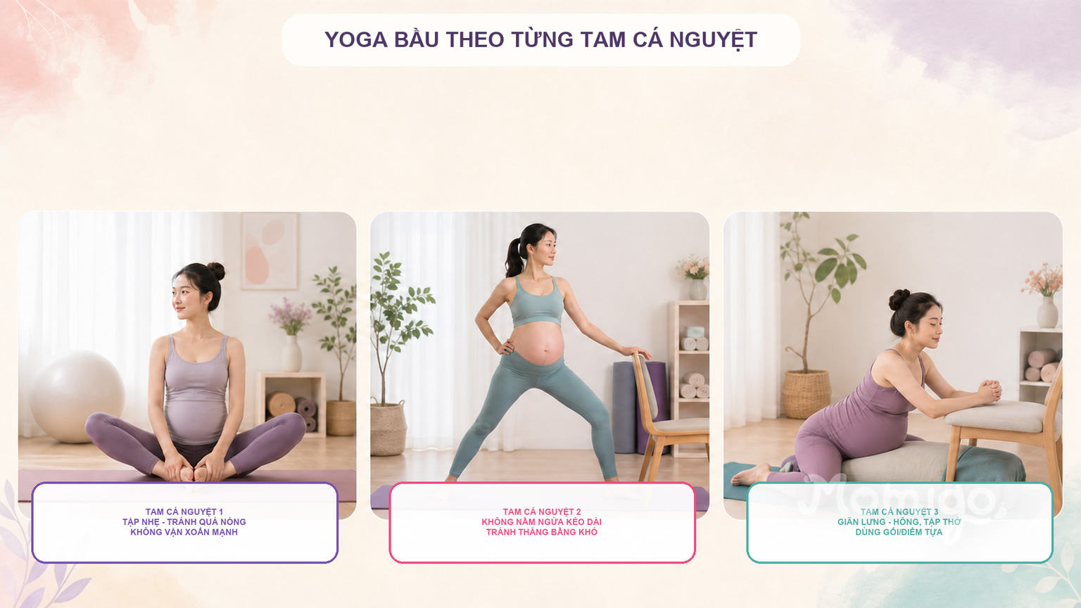 Các tư thế yoga được điều chỉnh theo từng tam cá nguyệt