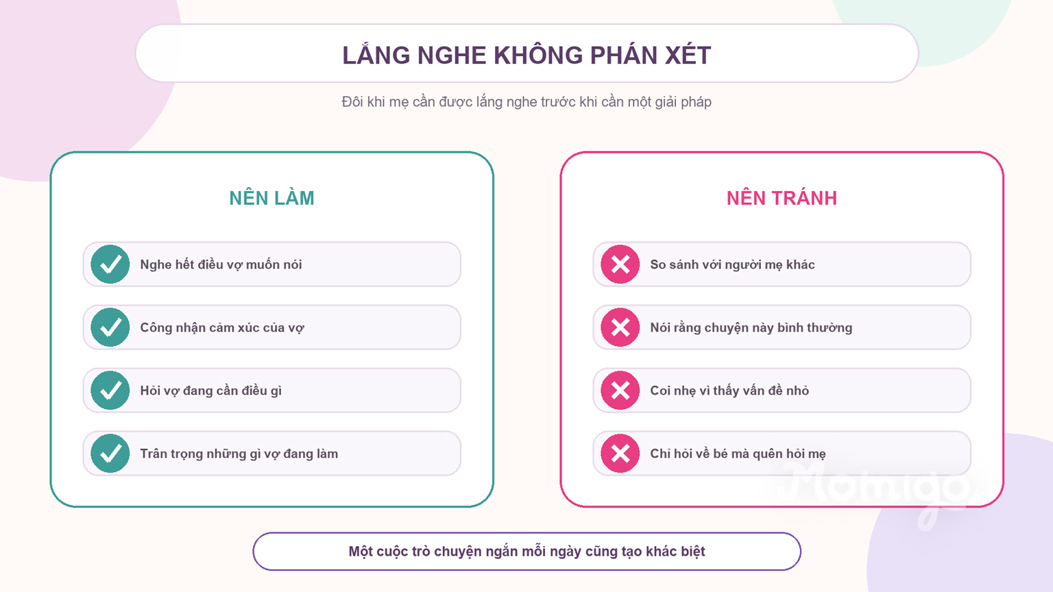 Cách lắng nghe và phản hồi để vợ cảm thấy được đồng hành
